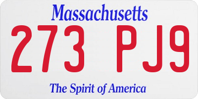 MA license plate 273PJ9