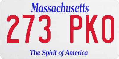 MA license plate 273PK0