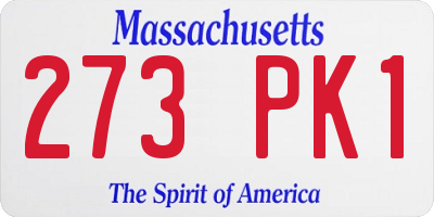 MA license plate 273PK1
