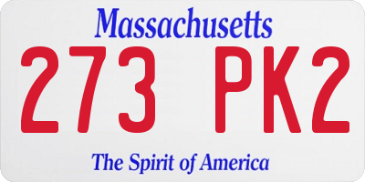 MA license plate 273PK2