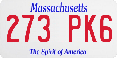 MA license plate 273PK6