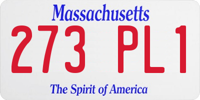 MA license plate 273PL1