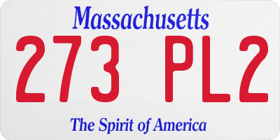 MA license plate 273PL2
