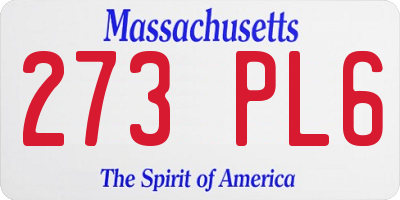 MA license plate 273PL6