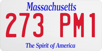 MA license plate 273PM1