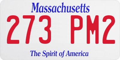 MA license plate 273PM2