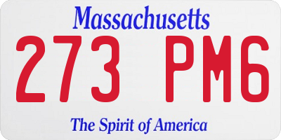 MA license plate 273PM6