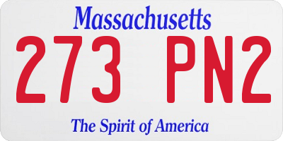 MA license plate 273PN2