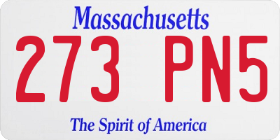 MA license plate 273PN5