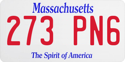 MA license plate 273PN6