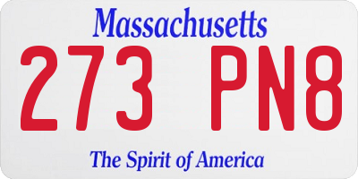 MA license plate 273PN8