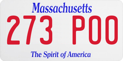 MA license plate 273PO0