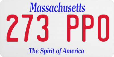 MA license plate 273PP0