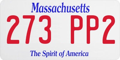 MA license plate 273PP2