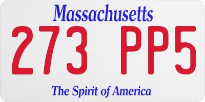 MA license plate 273PP5