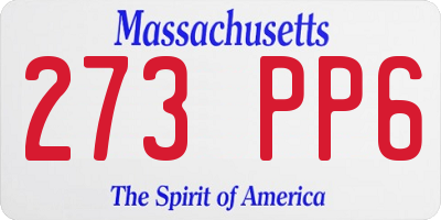 MA license plate 273PP6