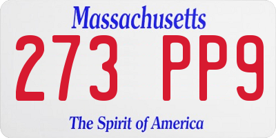 MA license plate 273PP9
