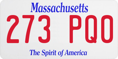 MA license plate 273PQ0