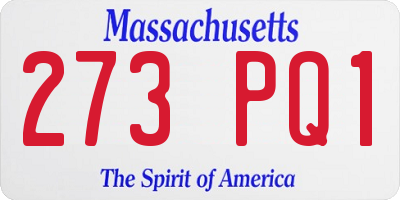 MA license plate 273PQ1