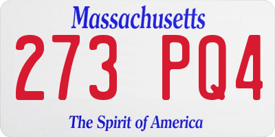 MA license plate 273PQ4