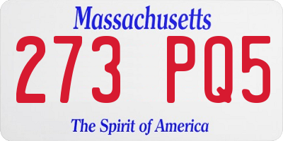 MA license plate 273PQ5