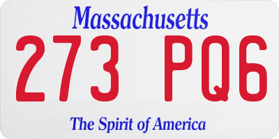 MA license plate 273PQ6
