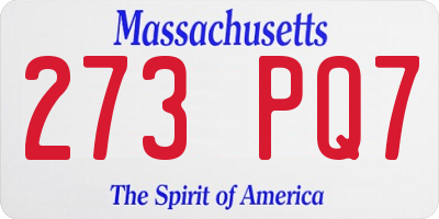 MA license plate 273PQ7