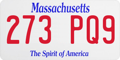MA license plate 273PQ9