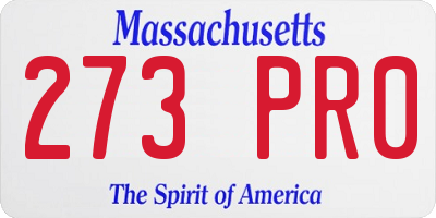 MA license plate 273PR0