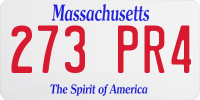 MA license plate 273PR4