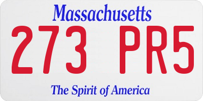 MA license plate 273PR5