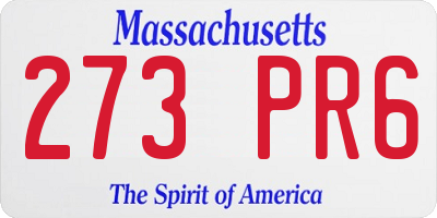 MA license plate 273PR6