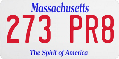 MA license plate 273PR8