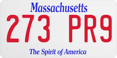 MA license plate 273PR9