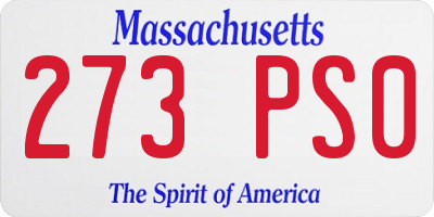 MA license plate 273PS0