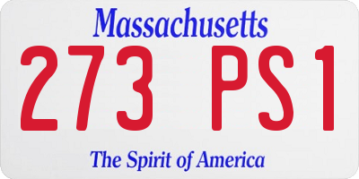 MA license plate 273PS1