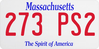MA license plate 273PS2