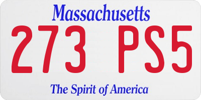 MA license plate 273PS5