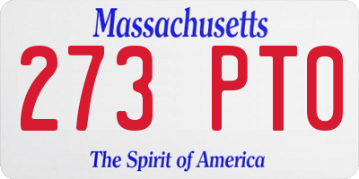MA license plate 273PT0