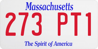 MA license plate 273PT1