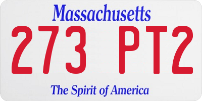 MA license plate 273PT2