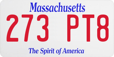 MA license plate 273PT8