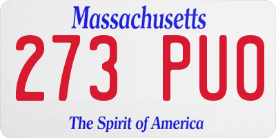 MA license plate 273PU0