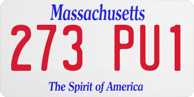 MA license plate 273PU1