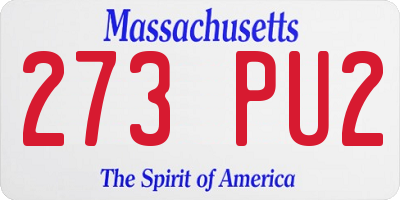 MA license plate 273PU2