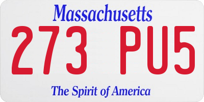 MA license plate 273PU5