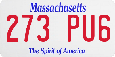 MA license plate 273PU6
