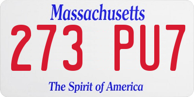 MA license plate 273PU7