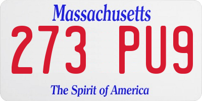 MA license plate 273PU9