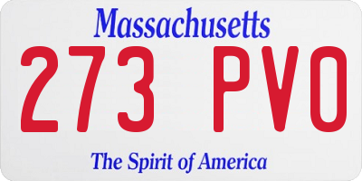 MA license plate 273PV0